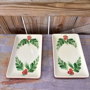 Set of 2 Gail Pittman Christmas Memories 8” Rectangle Trays